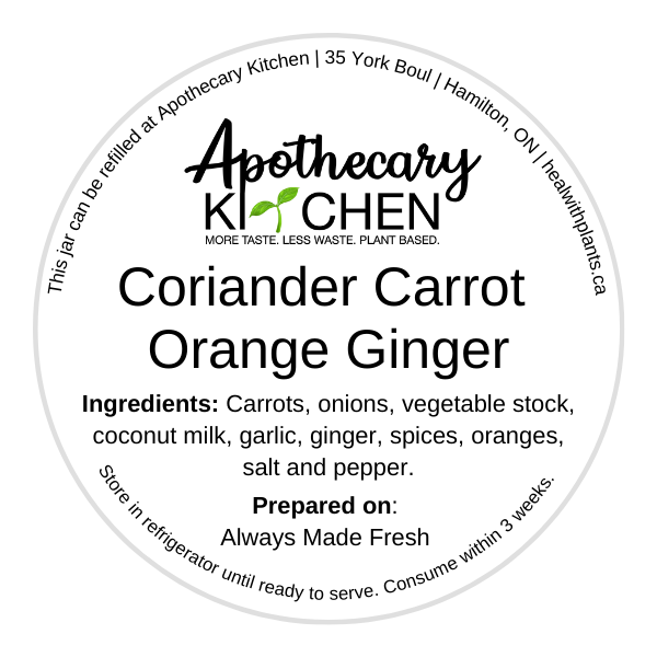 Coriander Carrot Orange Ginger Soup Jar