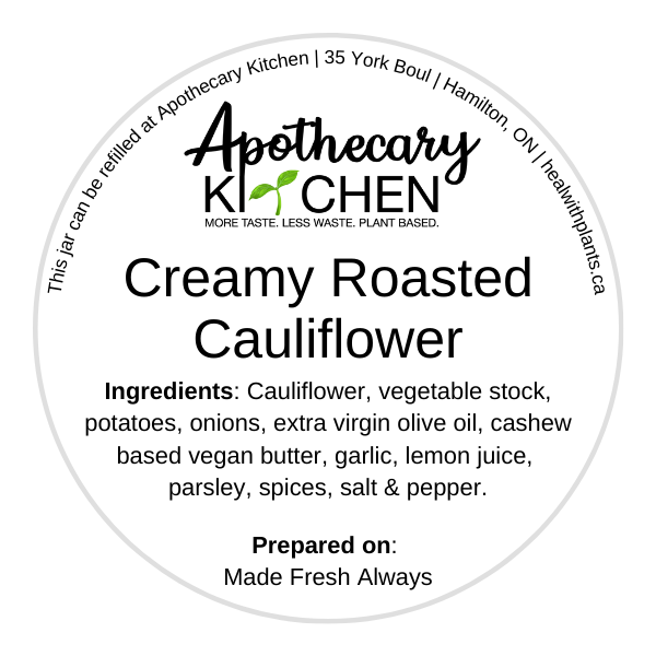 Creamy Roasted Cauliflower Soup Jar