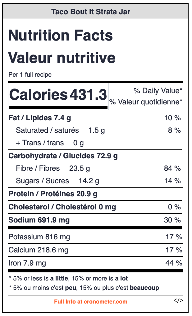 Taco-bout It Strata Salad Jar