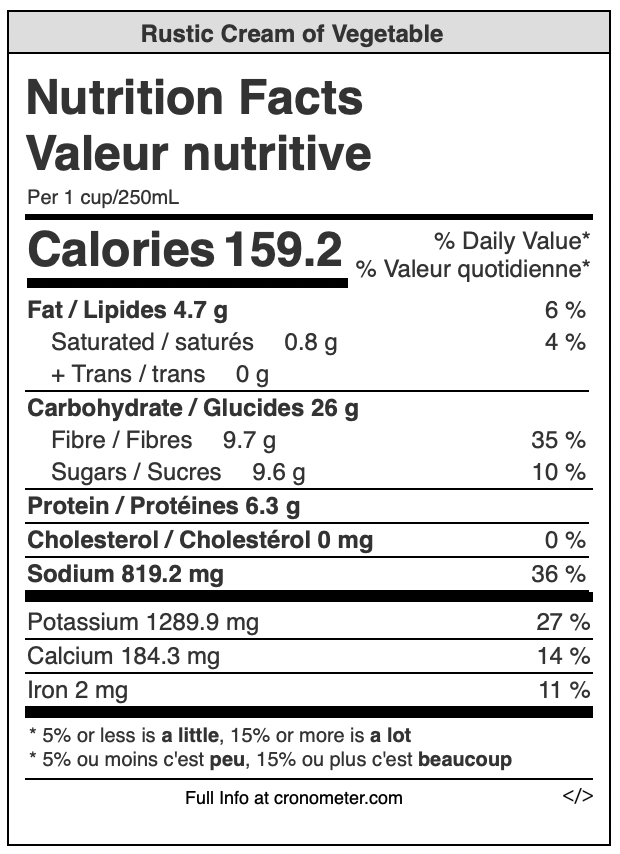 Spiced Rustic Creamy Vegetable Soup Jar