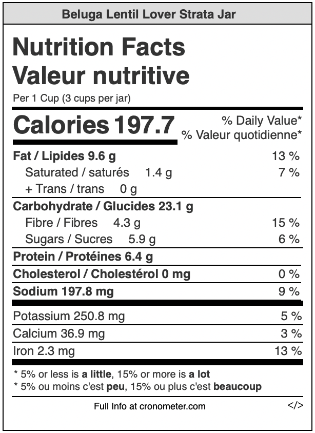 Beluga Lentil Lover Strata Salad Jar